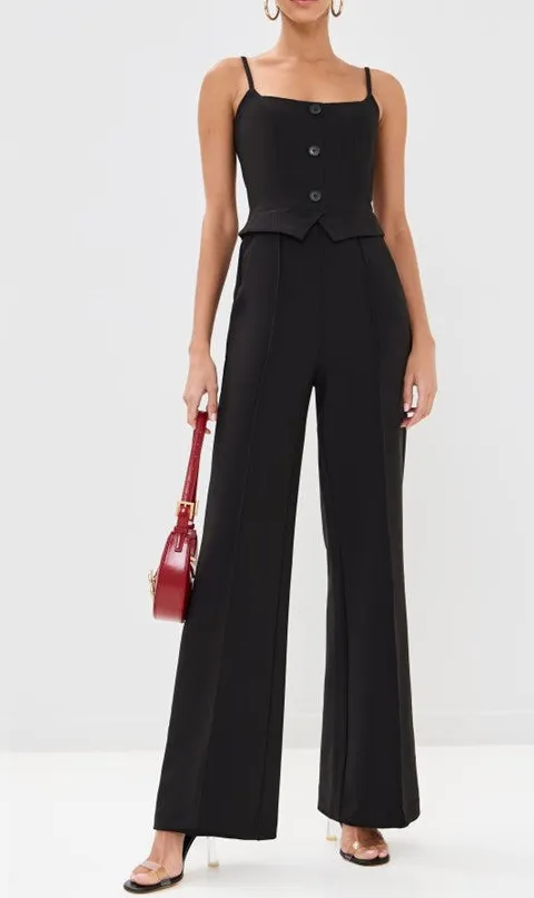 Black Tailored High Waist Jumpsuit