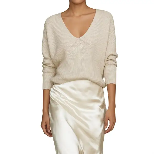 Knit Satin Two-Piece Set