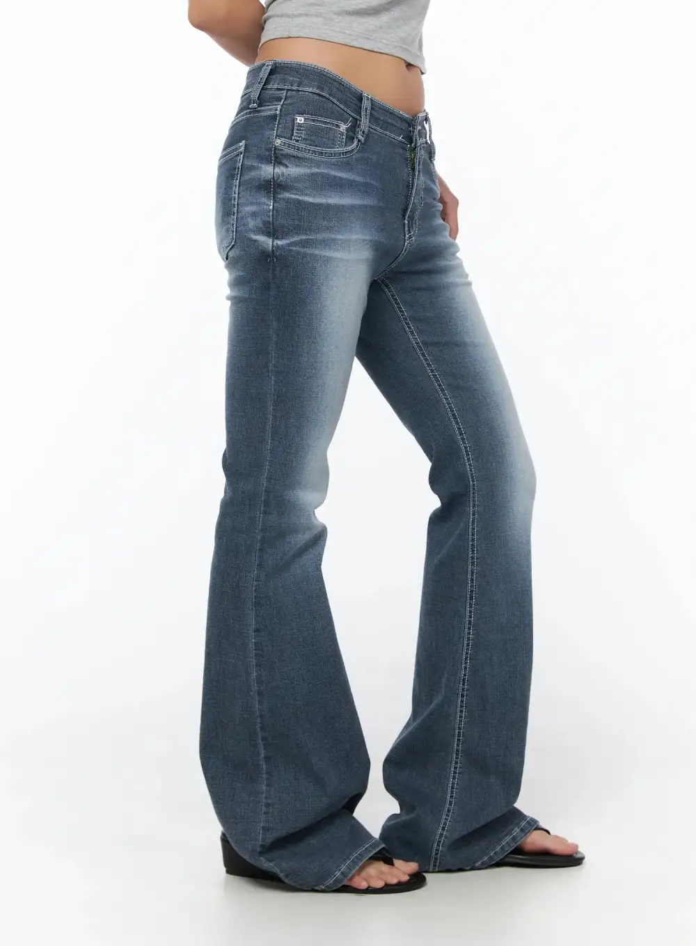 Hip Pad Low Rise Bootcut Jeans