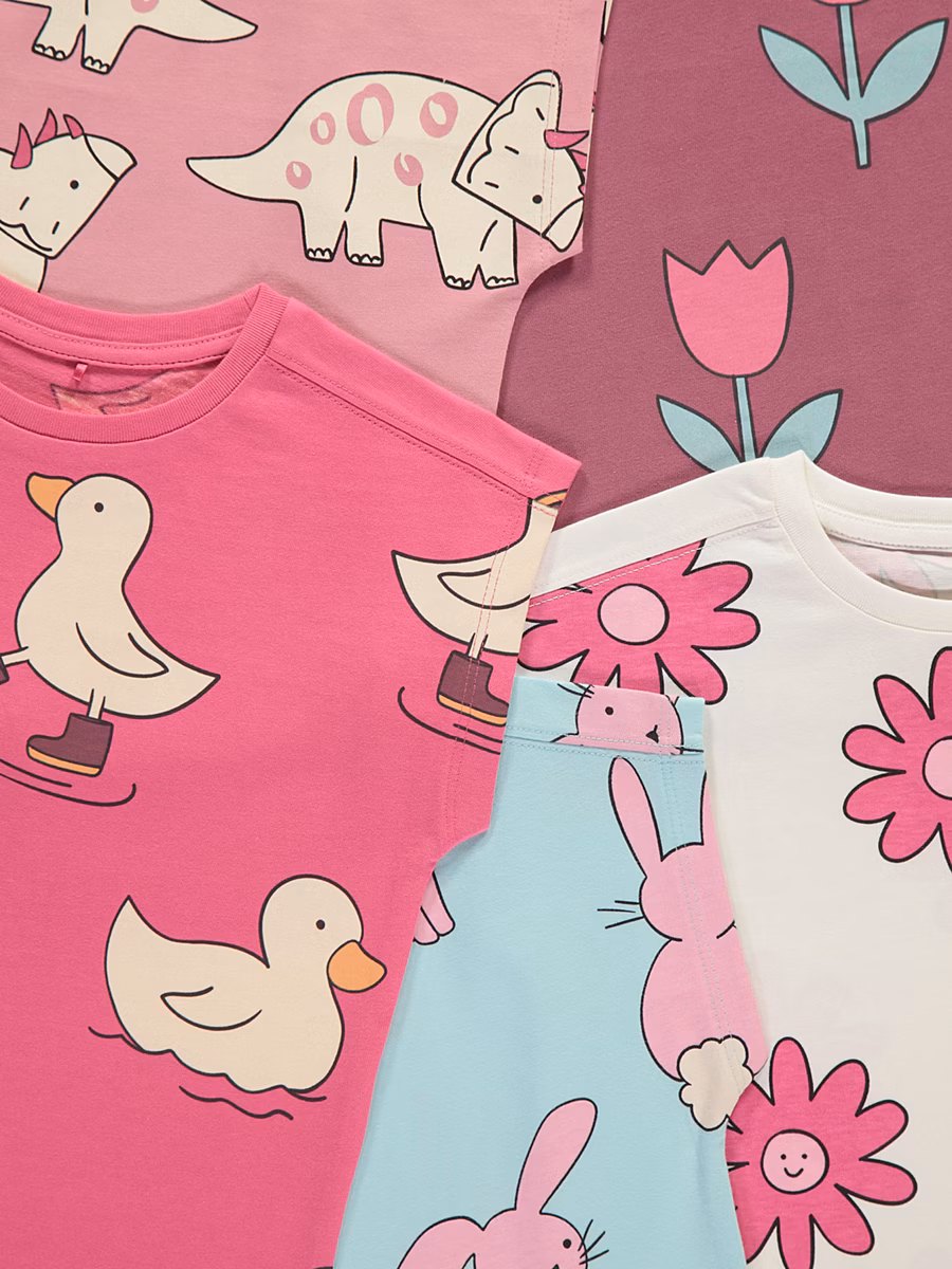 Animals and Flowers T-Shirts 5 Pack detail 1