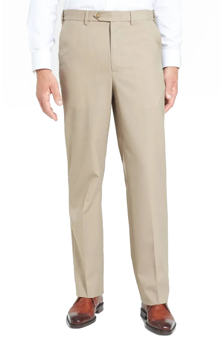 Classic Gabardine Tropical Weave Flannel Flat Front Pleated Front Trousers