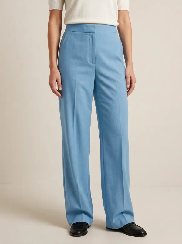 Contemporary High Rise Wide Leg Trousers