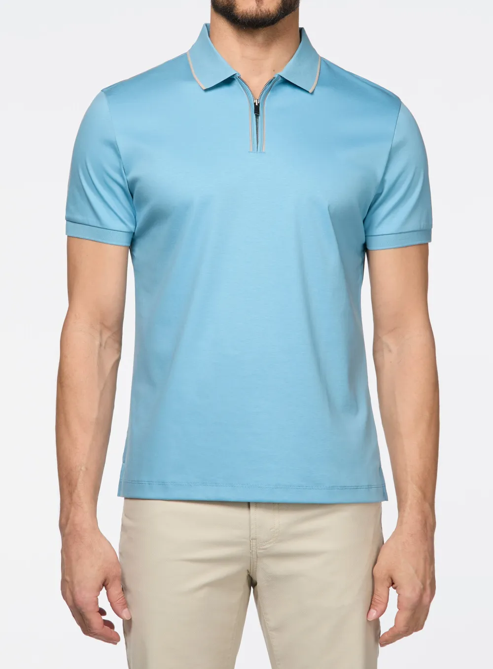 Zip Front Casual Polo