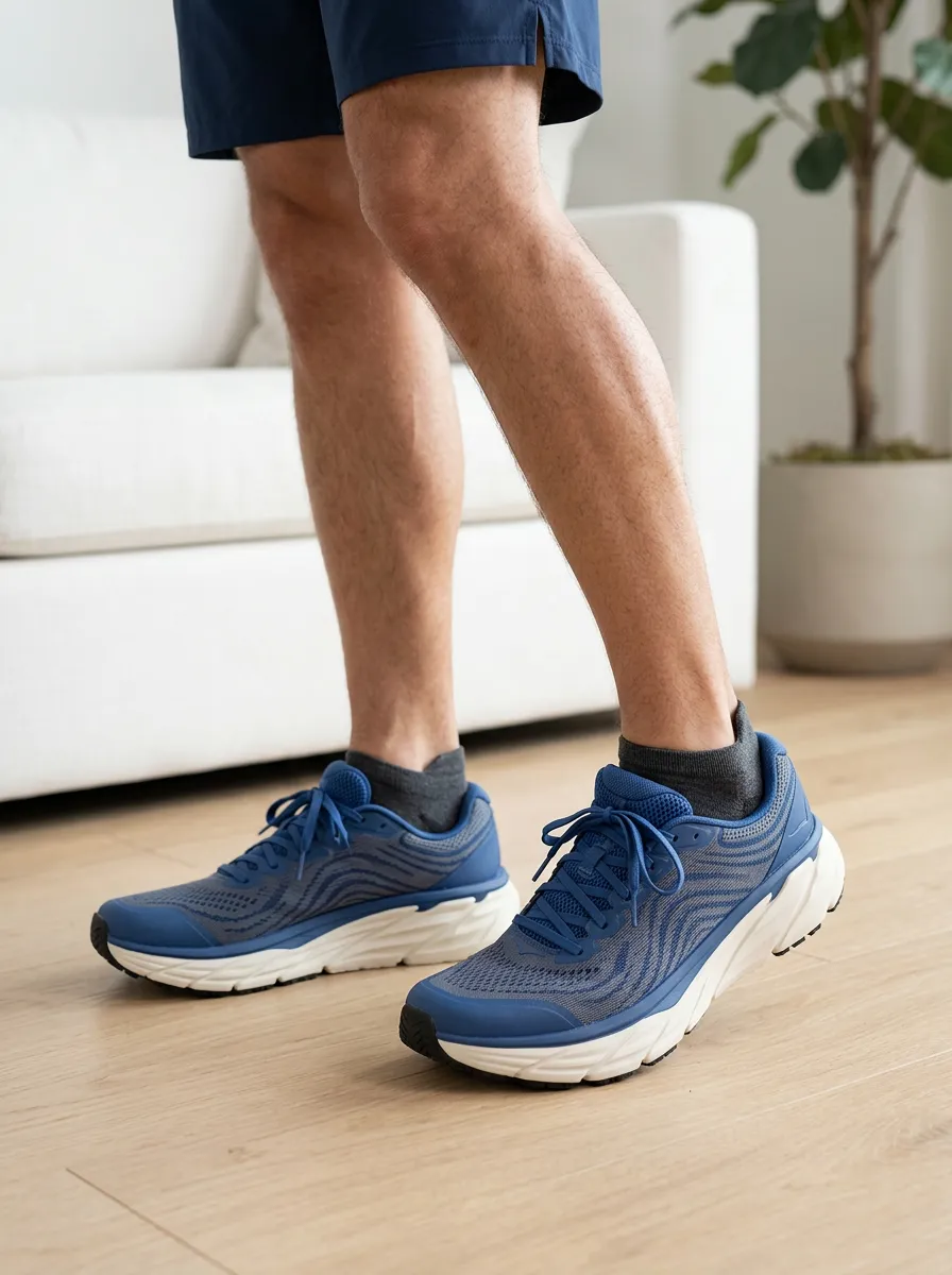 Men's Tempo Athletic Running Wave Pattern Printed Sneakers
