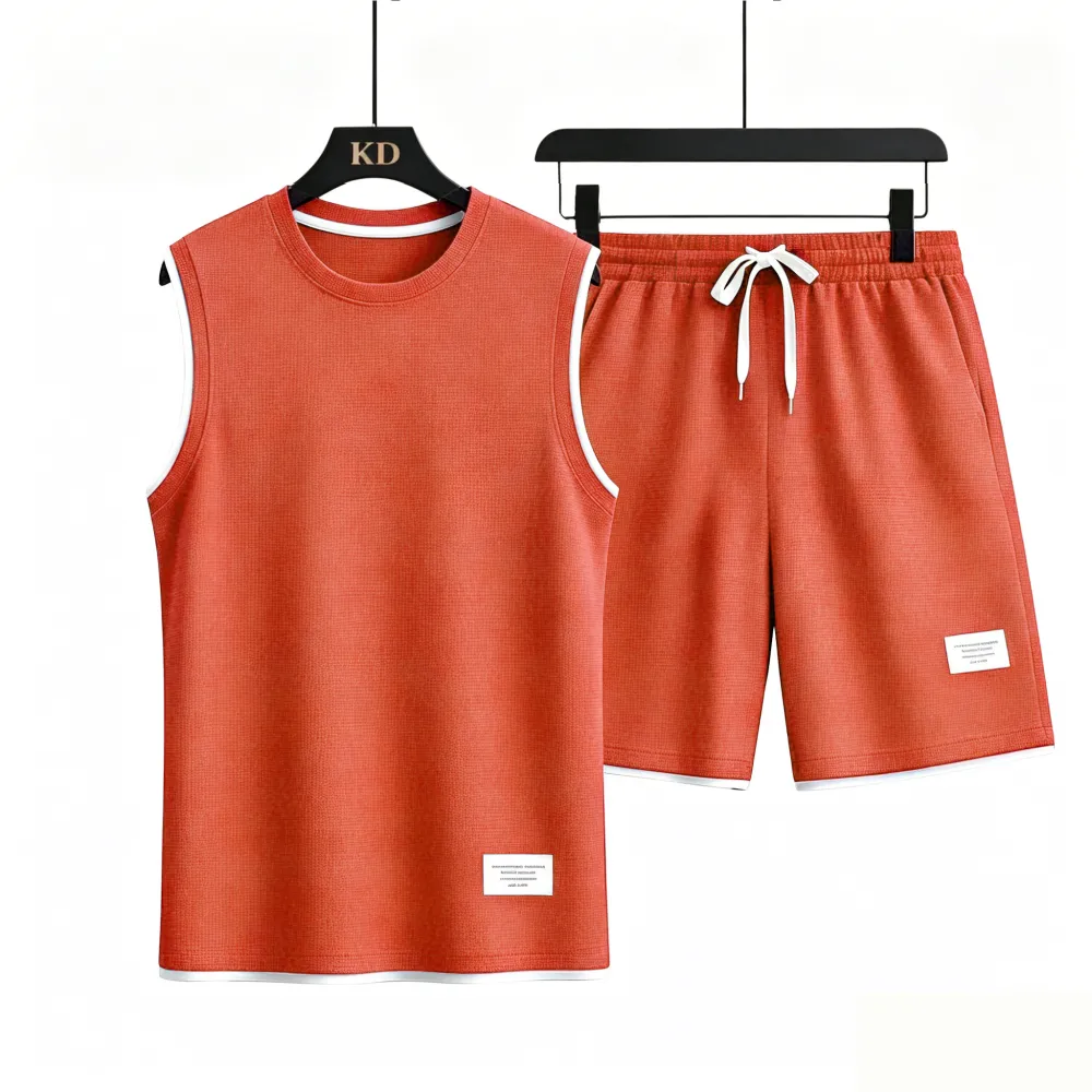 Men's Short-Sleeve T-Shirt & Drawstring Short Set Tank Top & Short 2-Piece Set