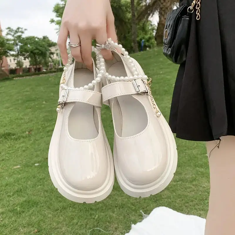 Leather Mesh Loafer Pumps