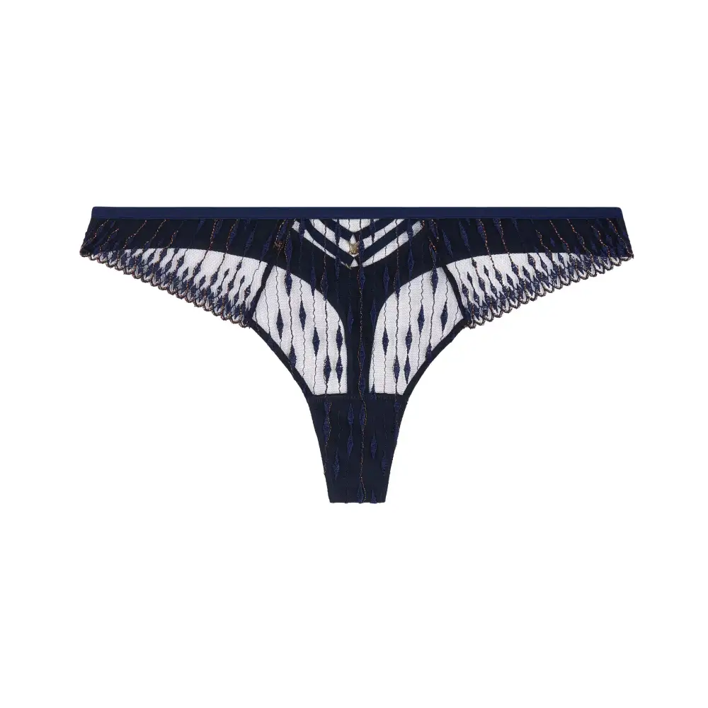 Women's High Cut Elastic Waistband Cotton Gusset Embroidery Sheer Detail Cotton Cutout Detail Lightweight Soft Fabric Stretch Fit Tanga Panty