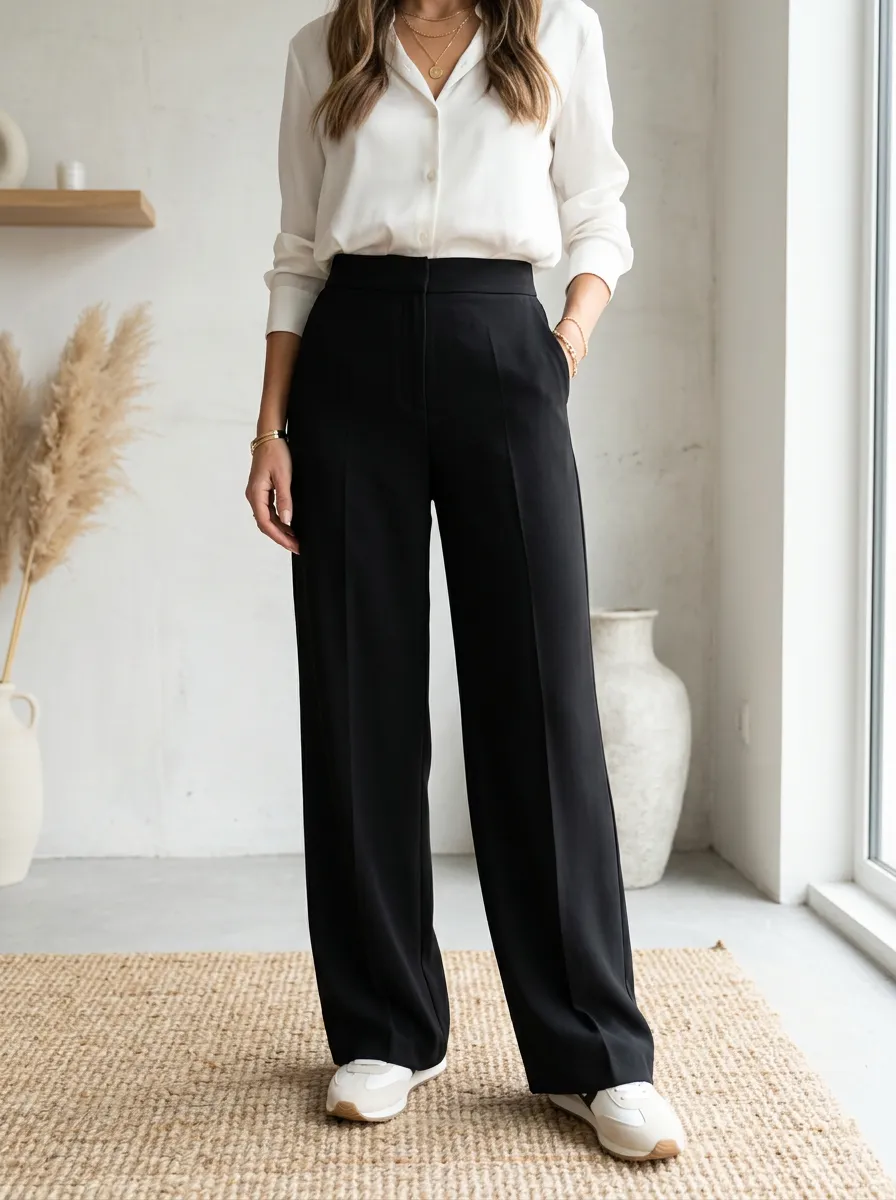Tailored Minimal Women's Wide-Leg Trousers