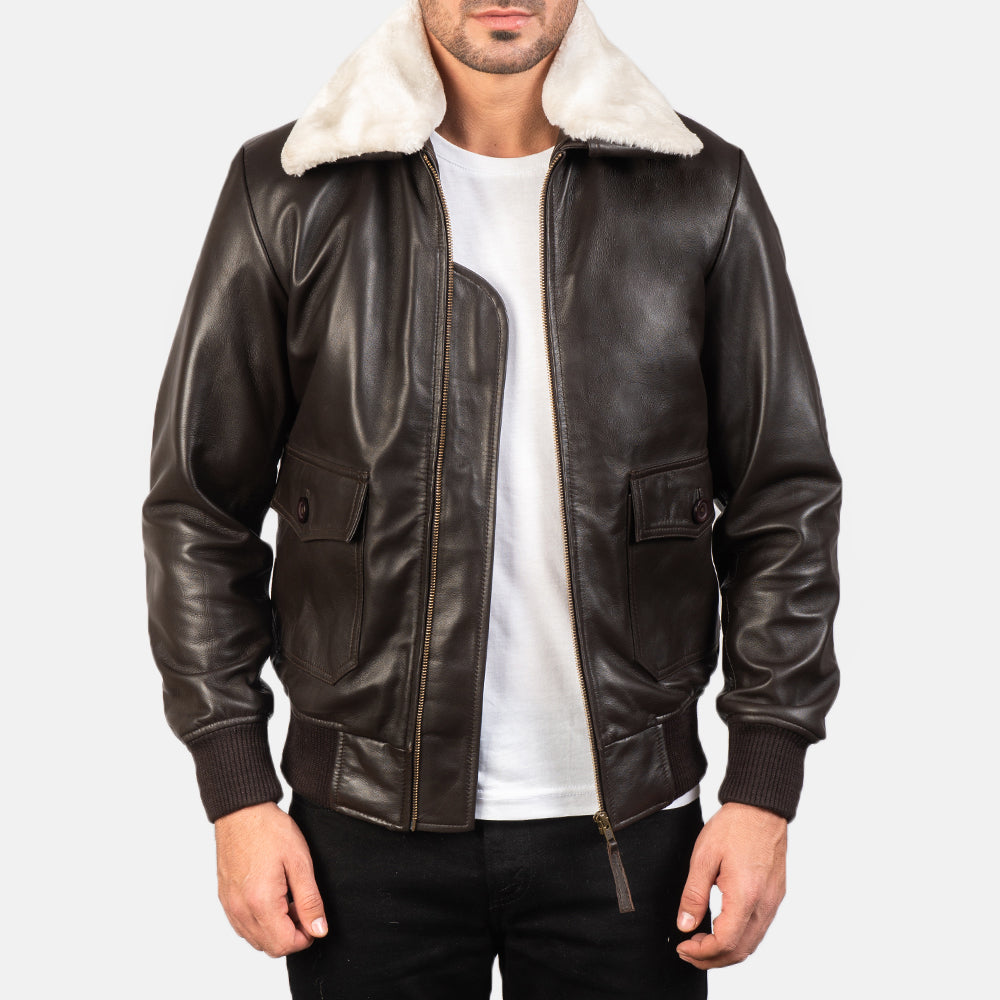Men's Classic Refined Bomber Leather Jacket