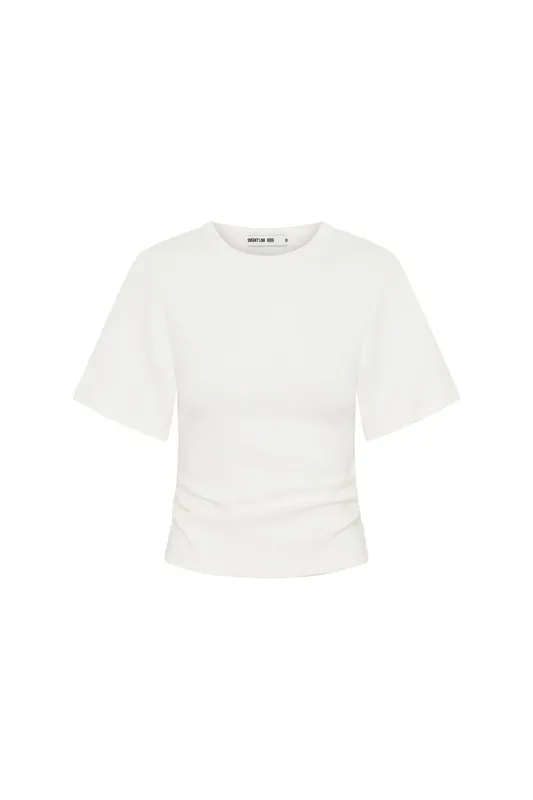White Ruched Tee