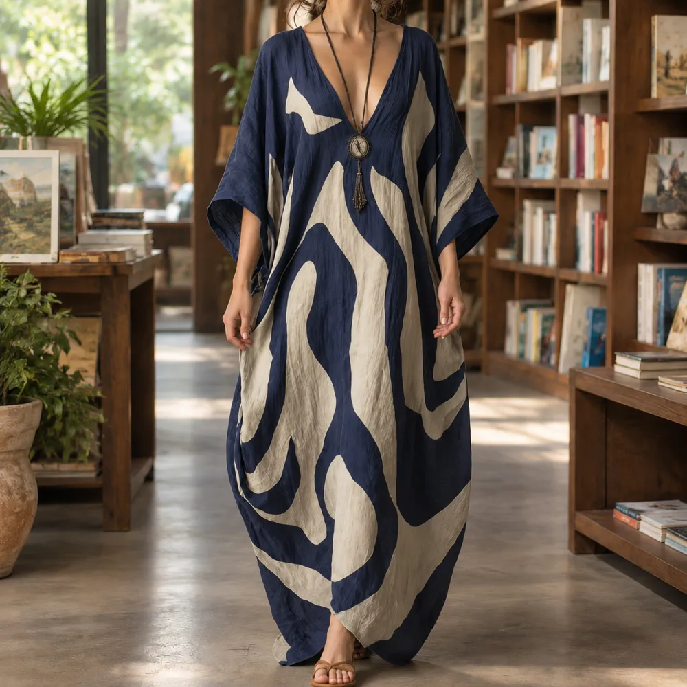 Printed Cocoon Maxi Dress