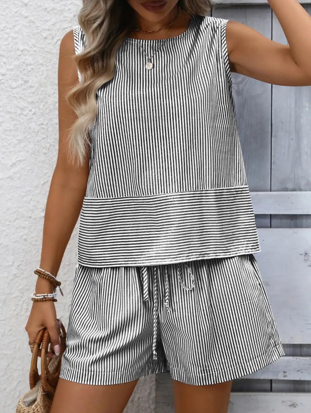 Sleeveless Tank Top Set