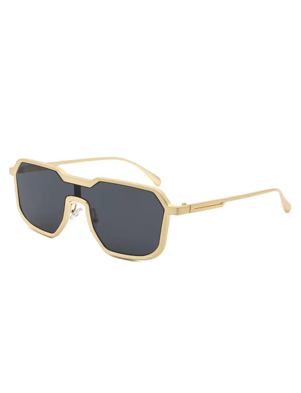 Matte Square Geometric Frame Sunglasses