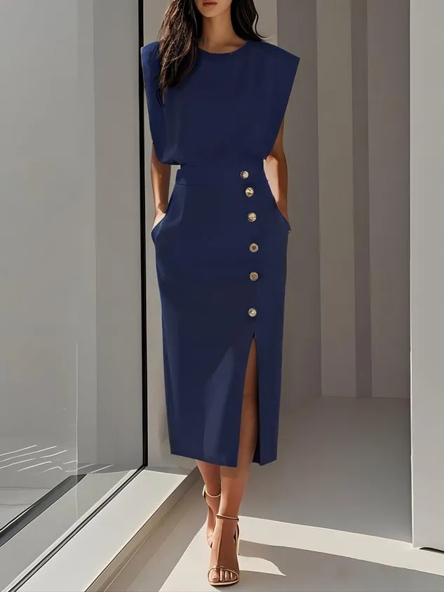 Relaxed Woven Midi Dress