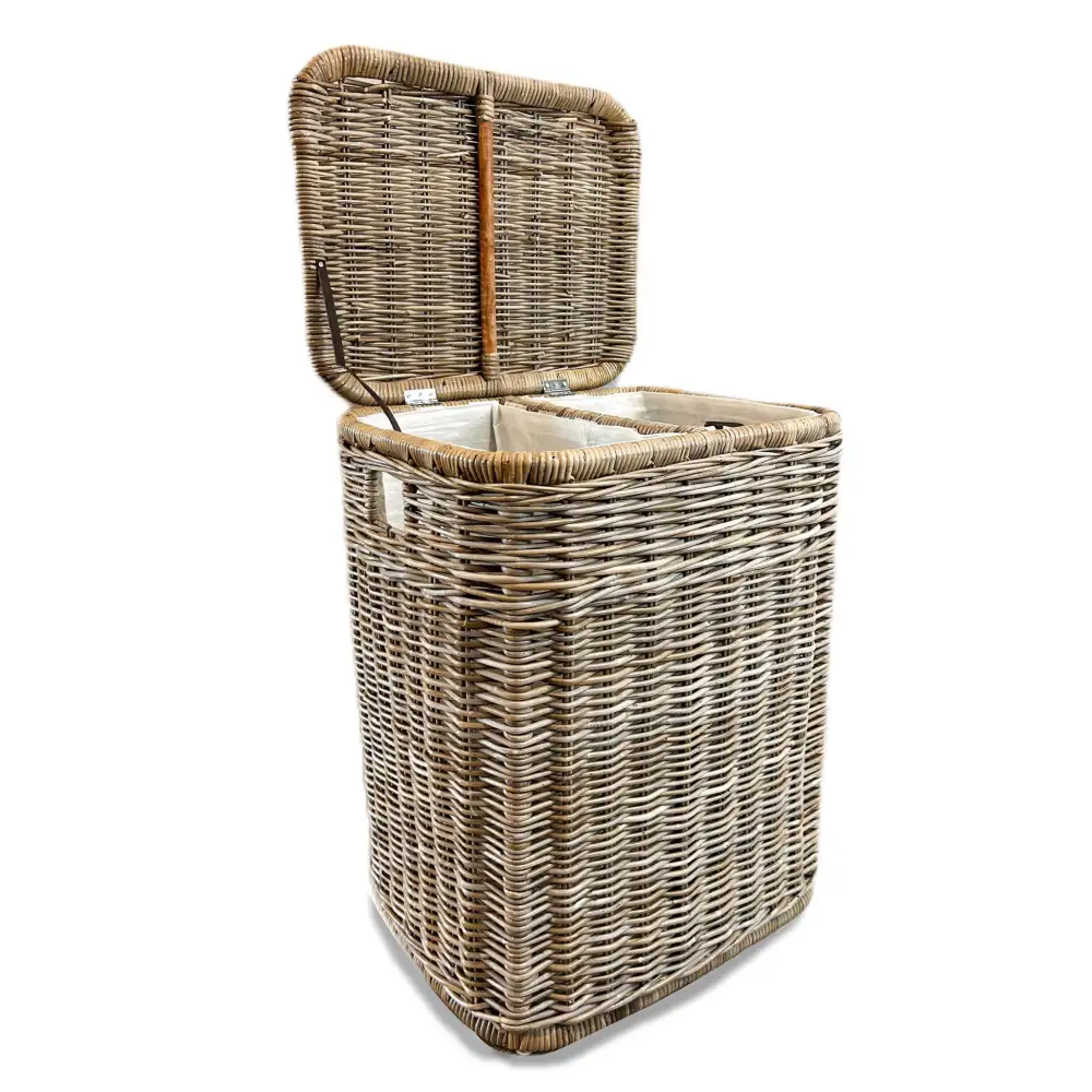 Compartment Kubu Wicker Laundry Hamper