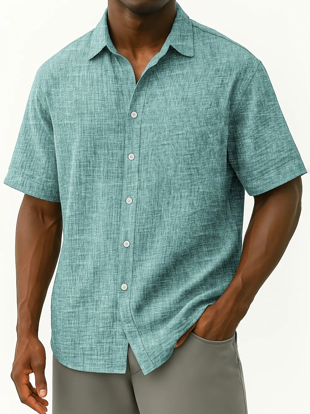 Everyday Linen Blend Button Front Shirt