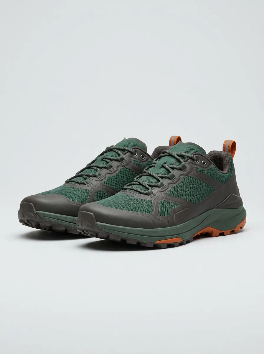 Men's Outdoor Hiking Trail Green Orange Printed Shoes