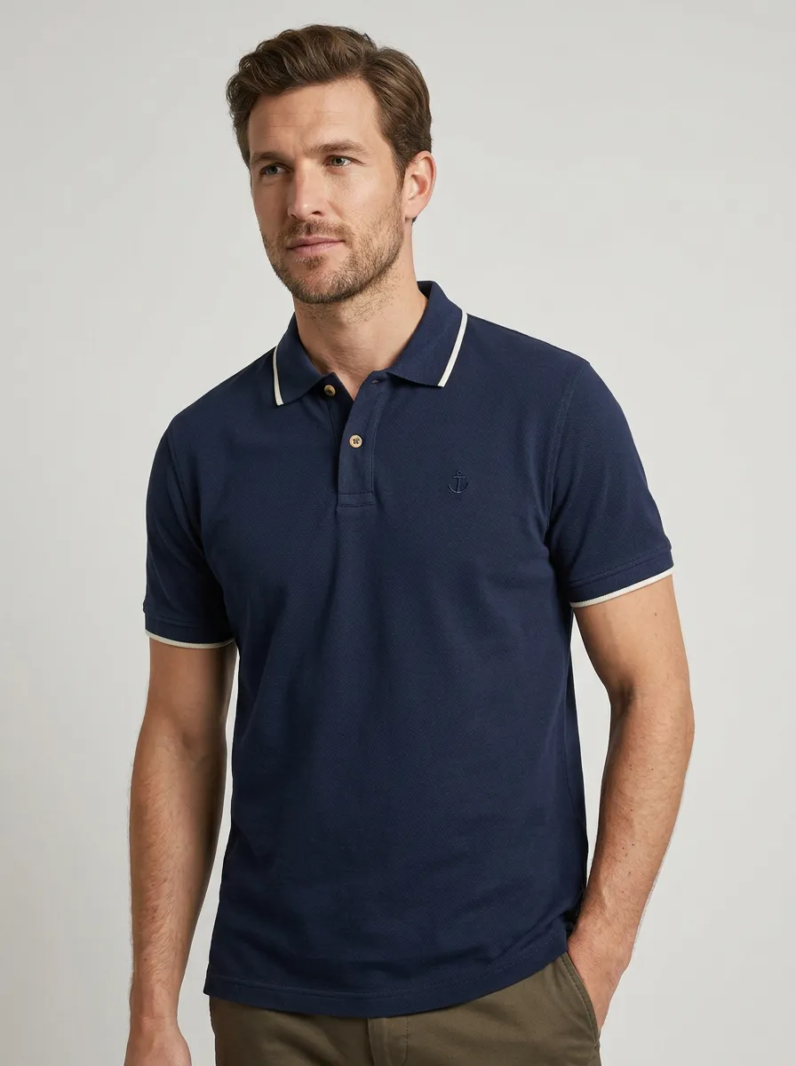 Men's Classic Comfort Anchor Embroidered Polo Shirt