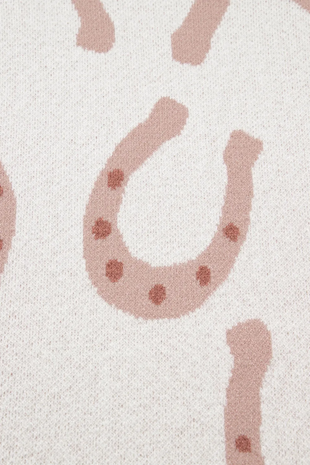 Beige Horse Shoe Print Tee