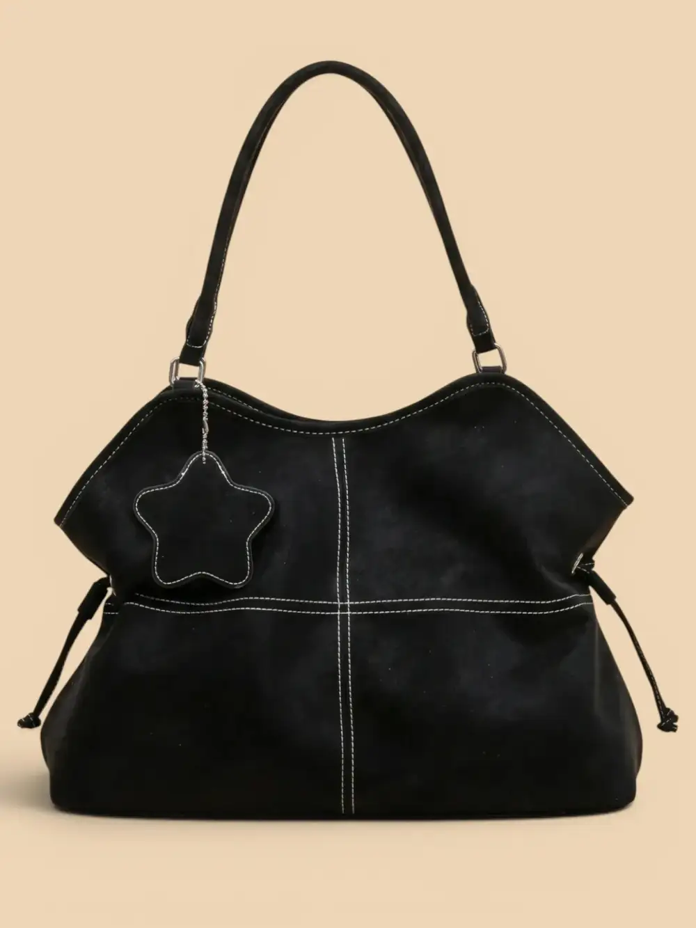 Stitched Faux Leather Tote Bag