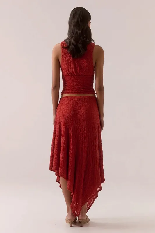 Blood Orange Lace Skirt