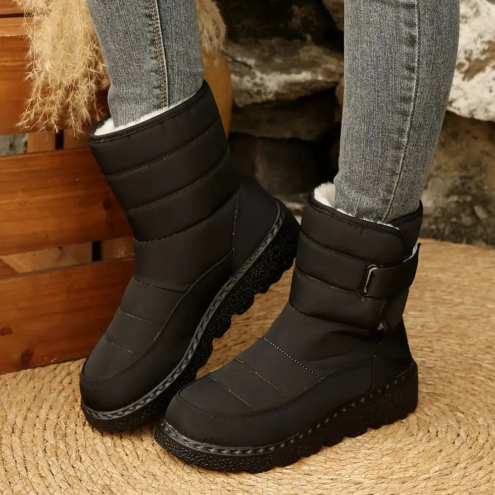 Refined Round Toe Platform Boots