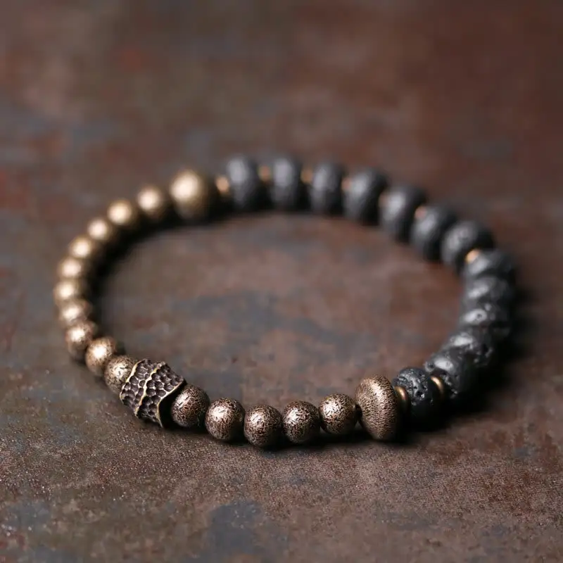 Lava Rock Beads Adsorb Negative Copper Bracelet