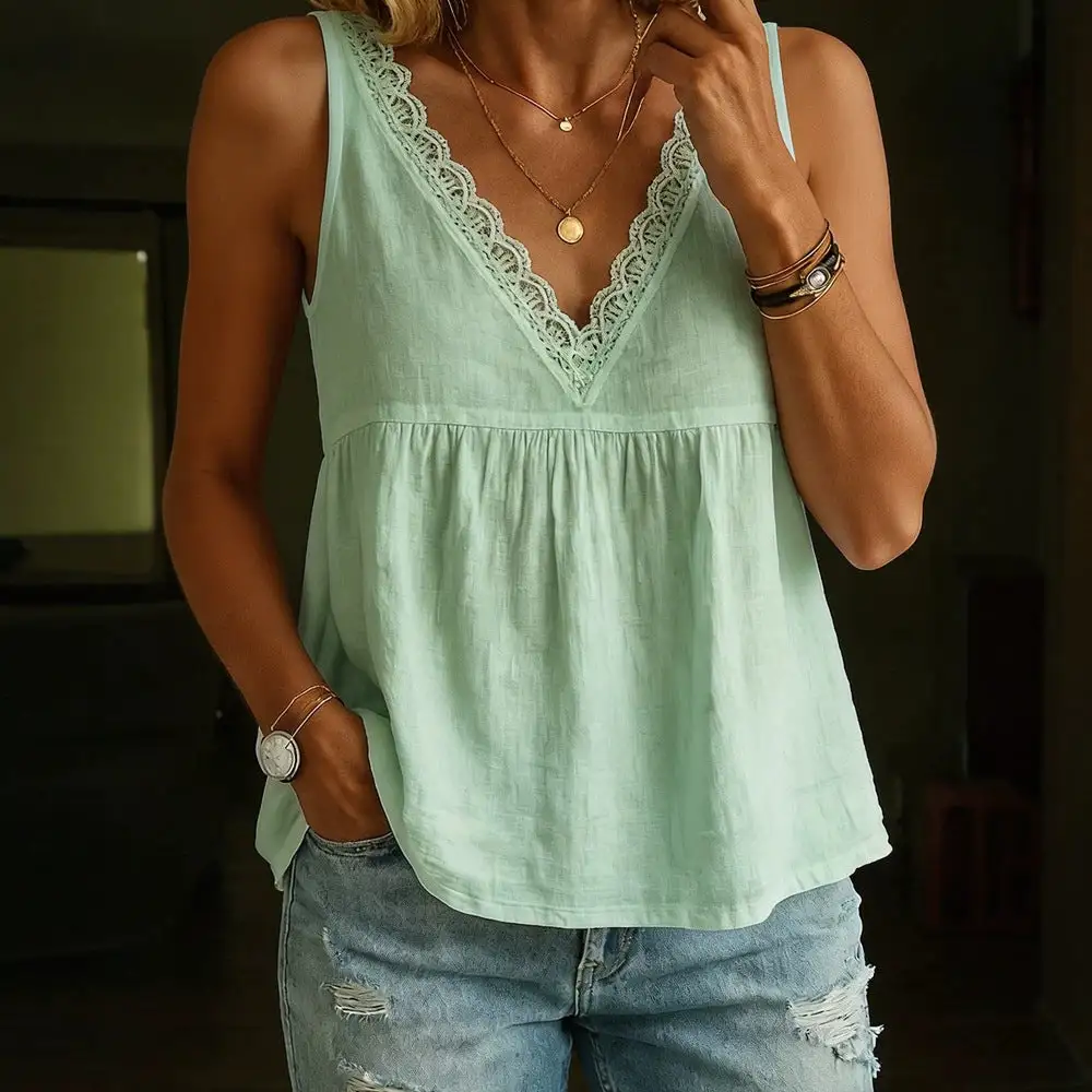 Delicate Detail Lace Airy Blouse