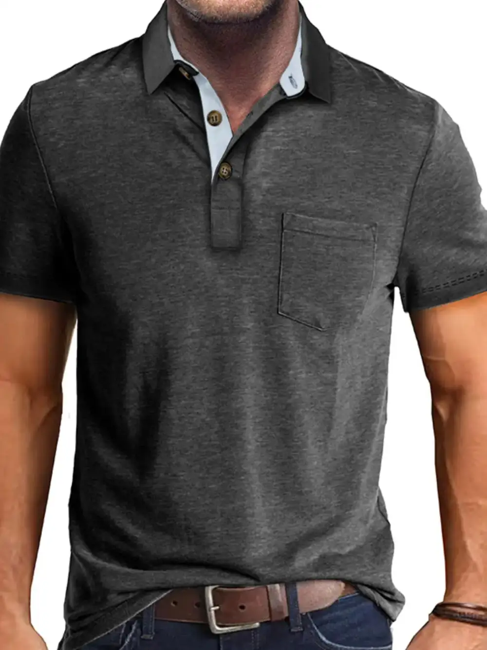 Everyday Pocket Detail Collared Polo Shirt