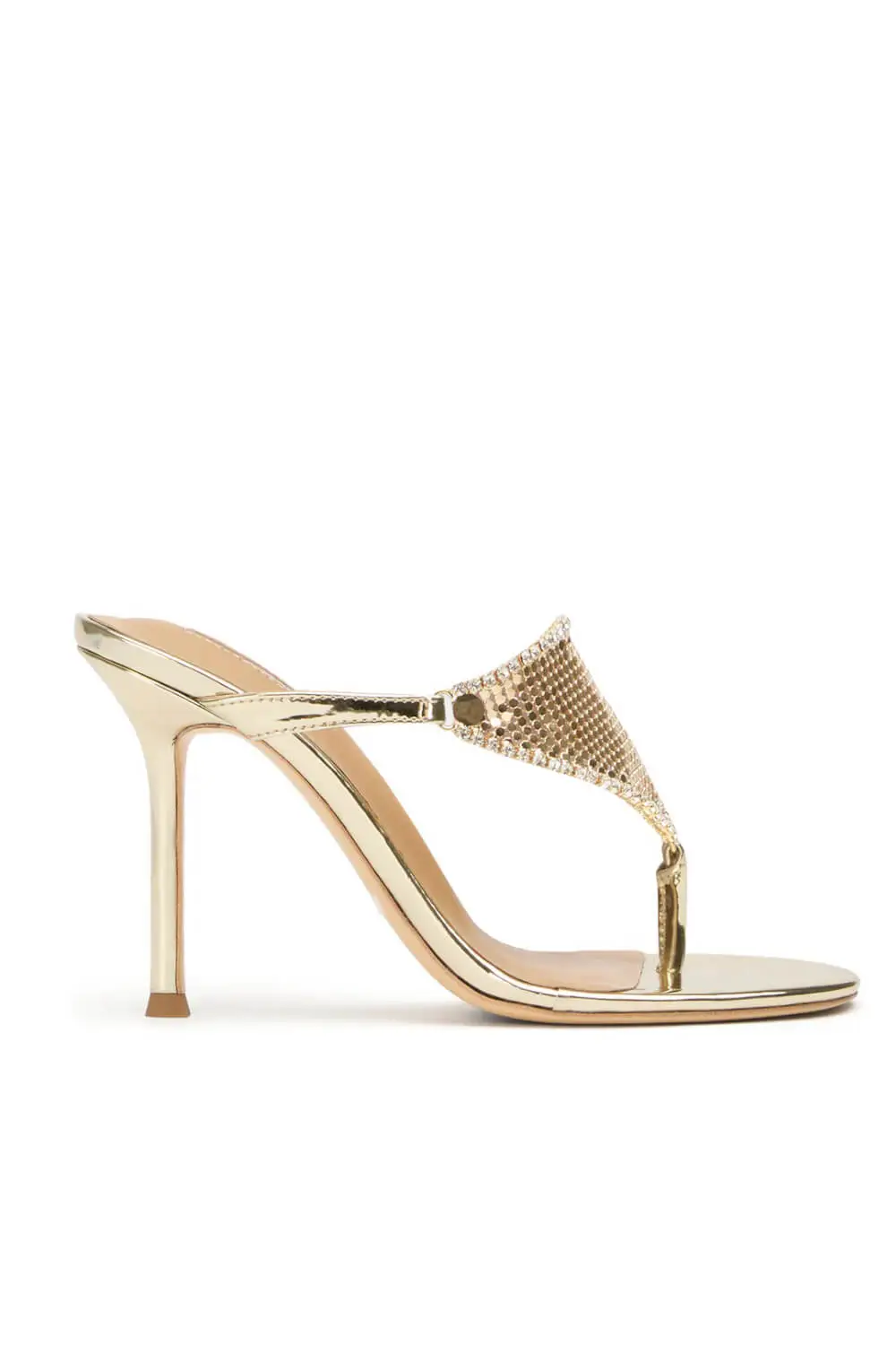 Crystal Embellished Toe Thong Stiletto
