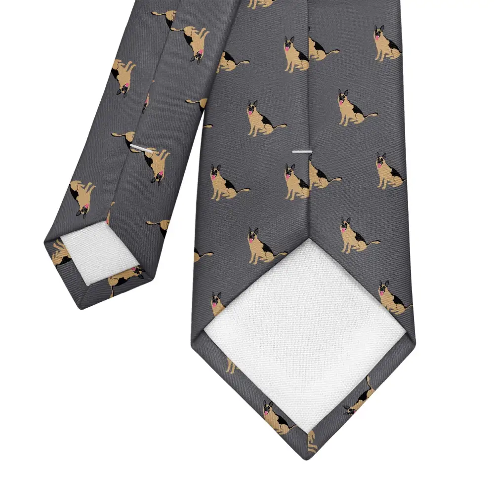 Refined Shepherd Dog Pattern Necktie