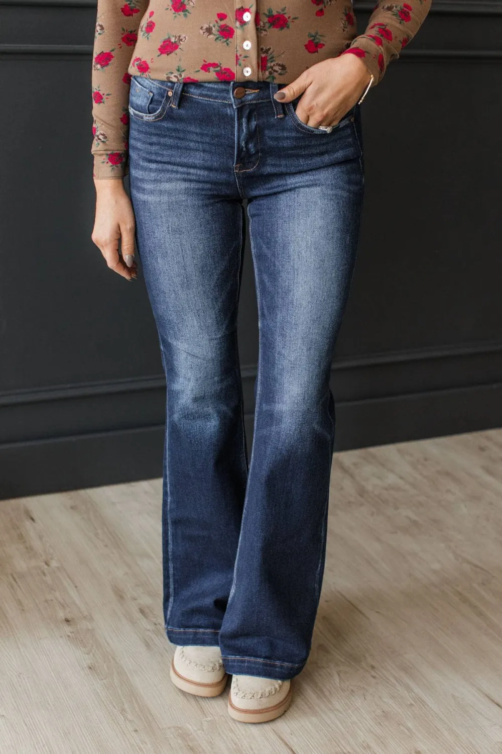 Low-Rise Flare Clean Finish Jeans