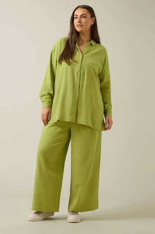 Set Chartreuse Green Linen Shirt & Trouser