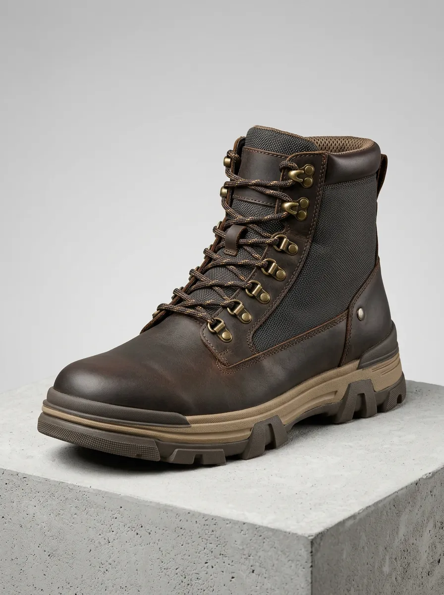 Men's D-Ring Mixed-Media Adventure Work Boots