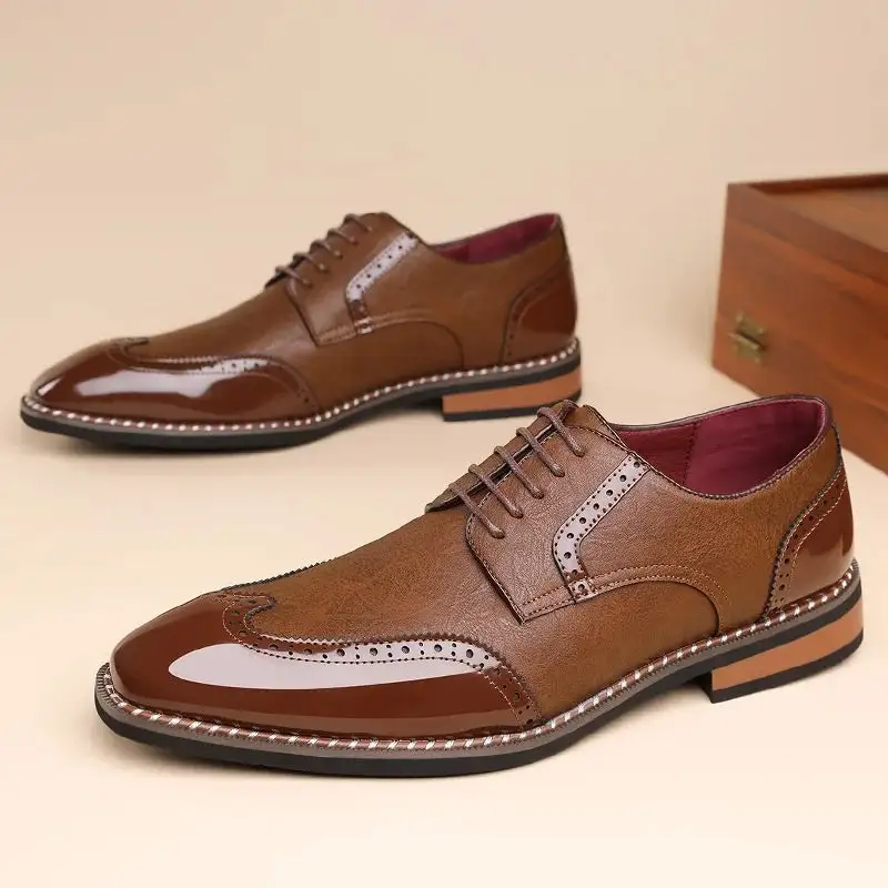 Formal Patchwork Oxford Shoes