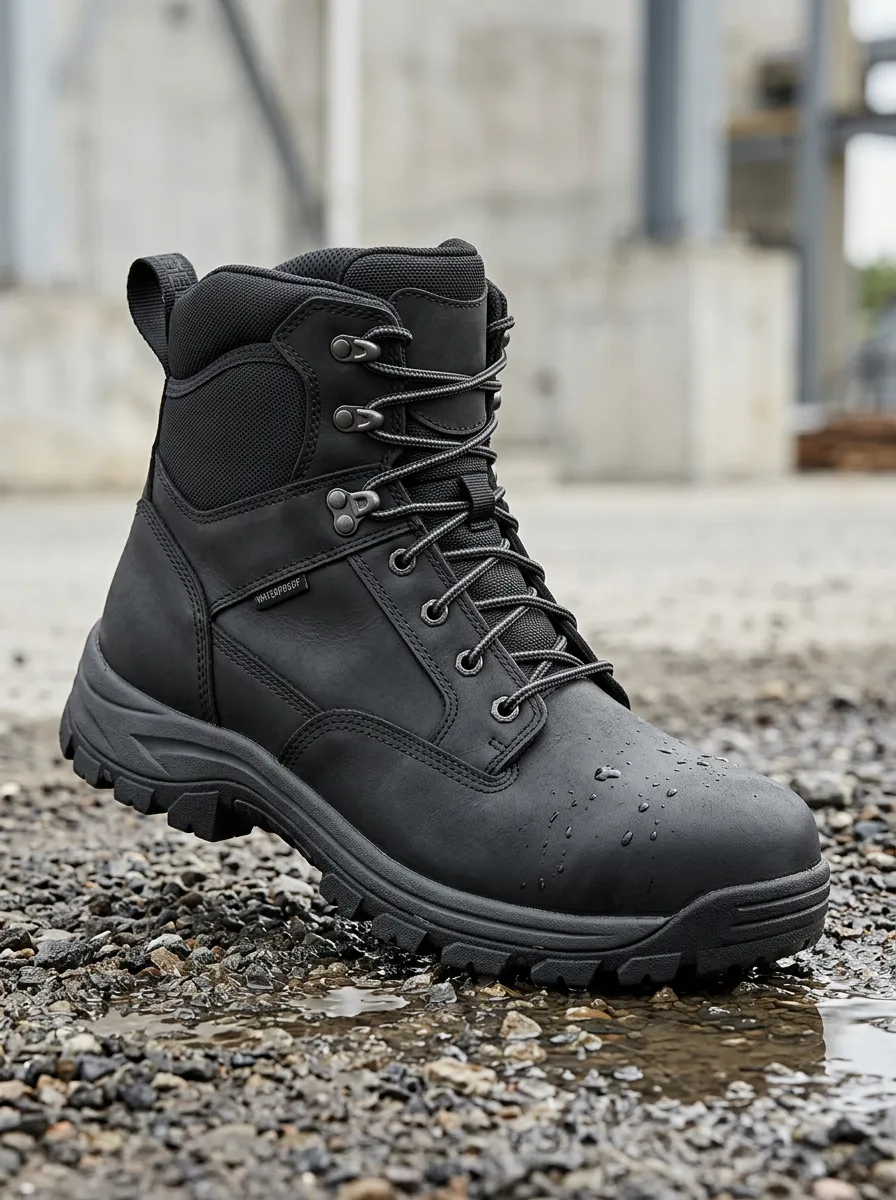 Trail Tactical Leather-Look Men's Waterproof Work Boots