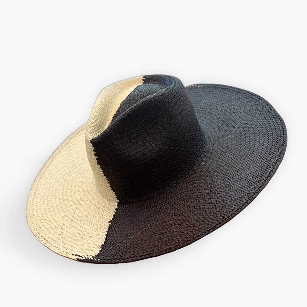 Split Weave Teardrop Crown Straw Hat