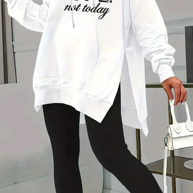 Drawstring Hooded Stretch Women's Matching Set