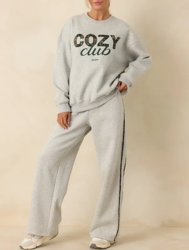 Heather Gray Graphic Crewneck Sweatshirt