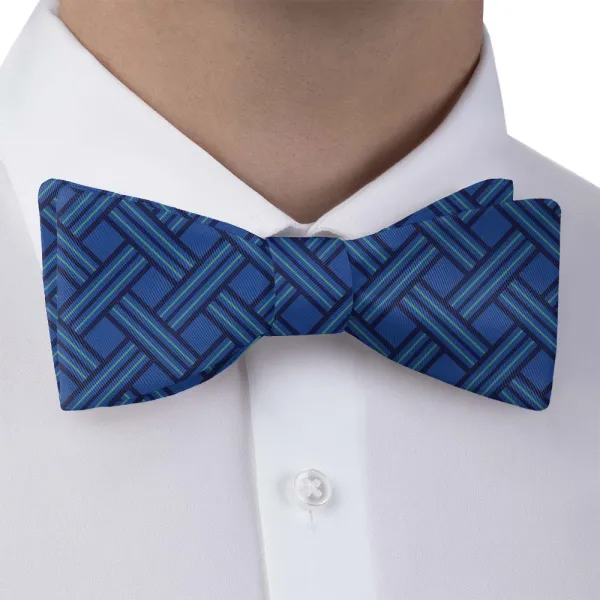 Basketweave Geo Pattern Bow Tie