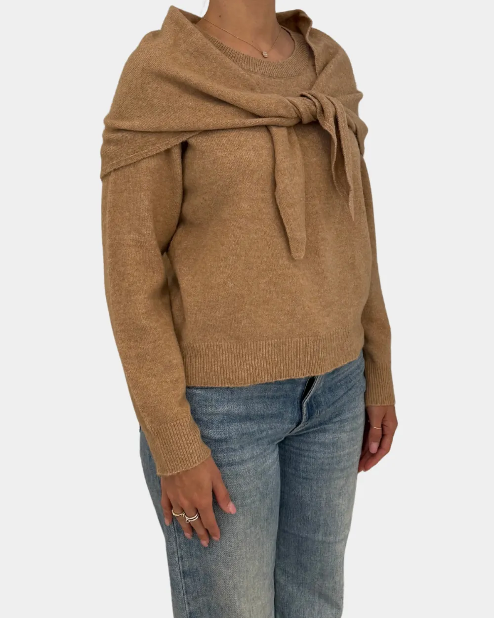 Tie At Neck Sweater