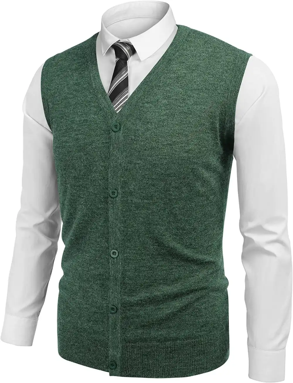 Casual Sleeveless Knitted Button Cardigan Vest Jeans