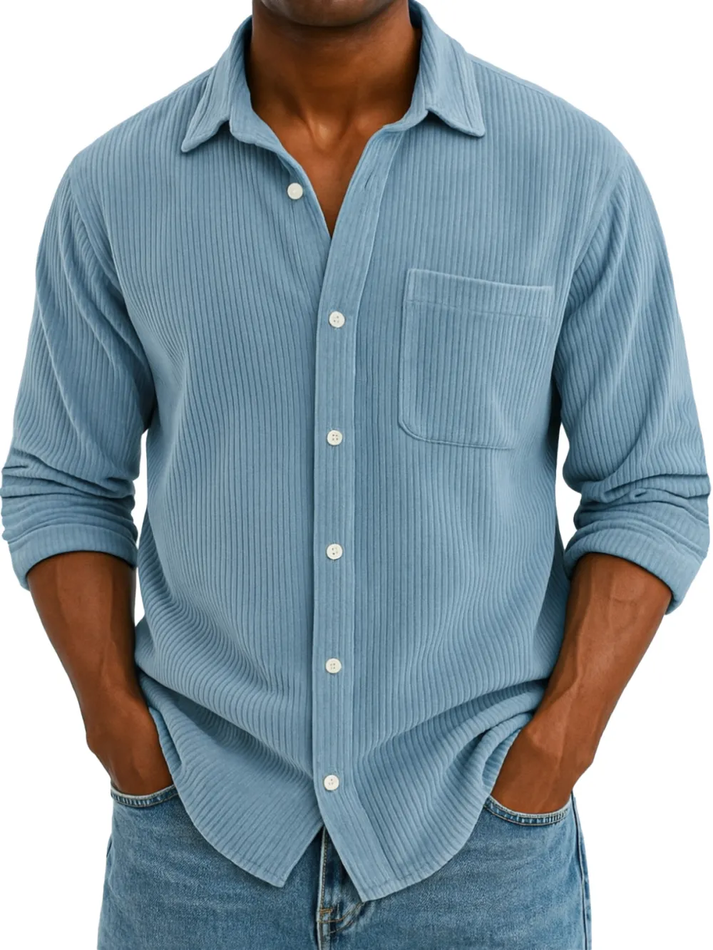Clean Cut Corduroy Camp Collar Shirt