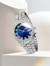 Men's Watch Set with Trendy Chain And Calendar Function Embedded Craft Design Birthday Gift