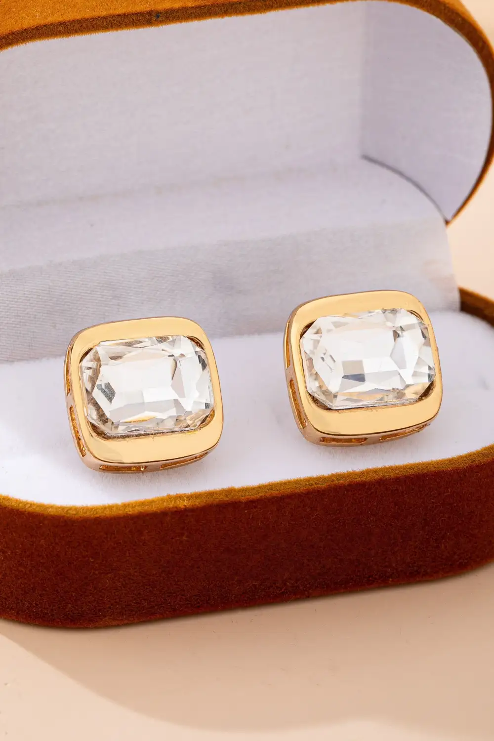Crystal Cushion Cut Stud arrings
