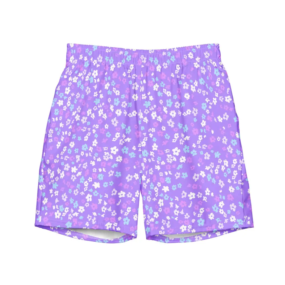 Breathable Tropical Print Swim Trunks