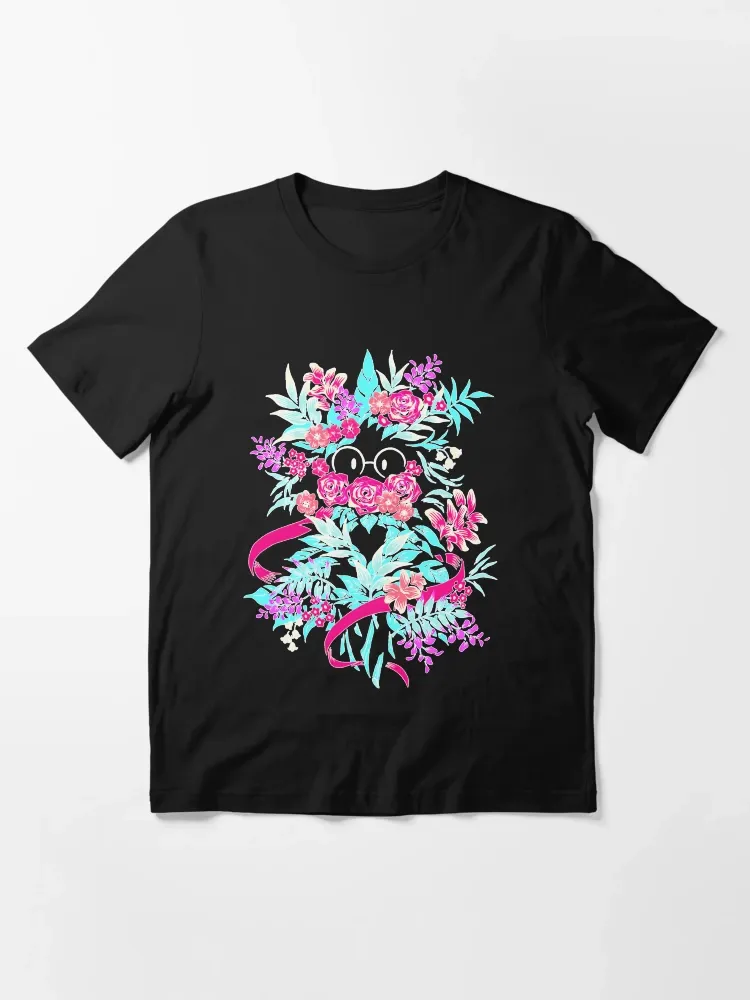Women's Stylish Whimsical Floral Print Crew Neck Short-Sleeve T-Shirt
