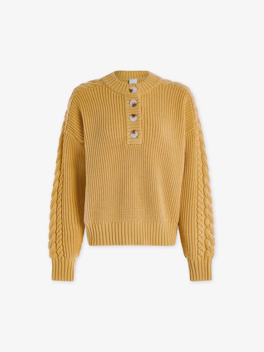 Button Crew Neck Sweater