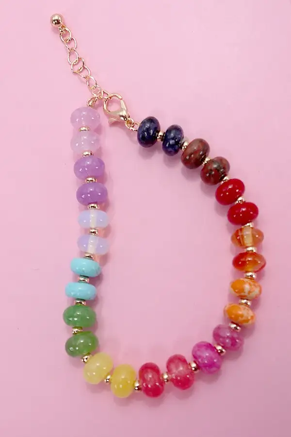 Agate Glass Bead Bracelet