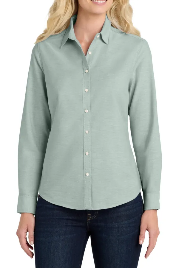 Women's Tall Cotton-Blend Oxford Shirt